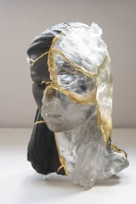 Billie Bond Kintsugi Head 2 Ceramic Sculpture on Ceramic
